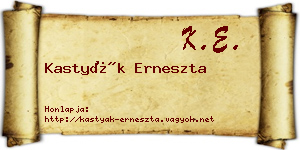 Kastyák Erneszta névjegykártya